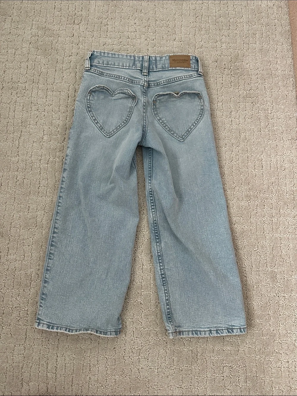 Abercrombie kids Light Blue Heart Back-Pocket Girls Jeans - 7/8 short